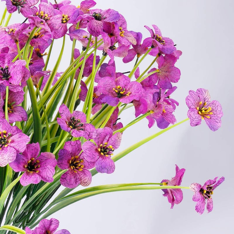JEMONG 12 Bundles Artificial Flowers Outdoor UV Resistant Fake Flowers No Fade Plastic Plants Garden Porch Window Box Decorating (Purple) - Image 2